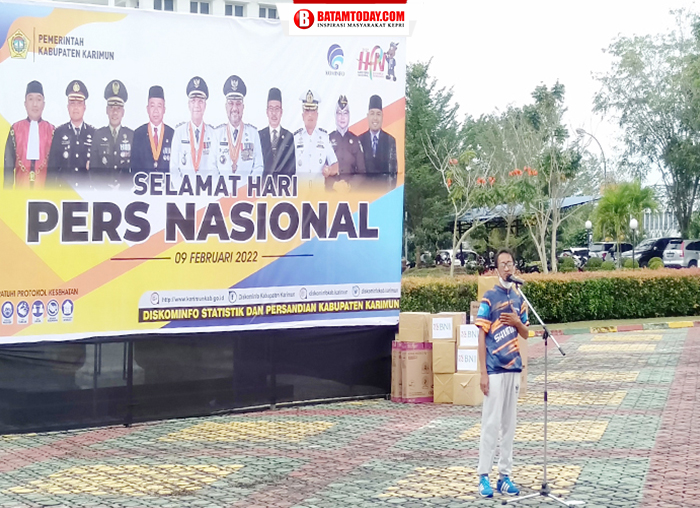Ketua PWI Karimun, Riadi saat memberikan kata sambutan